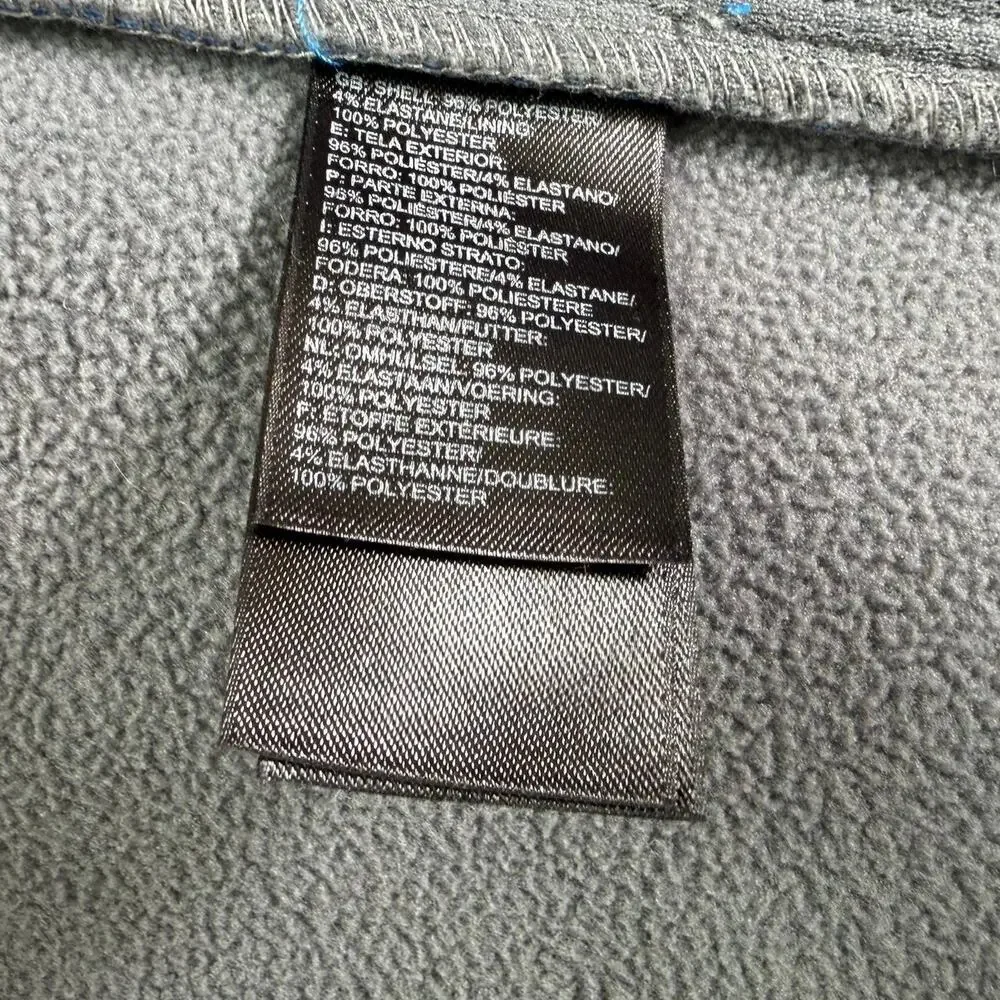 The North Face Soft Shell Jacket Mens Medium Blue Full Zip Fleece Lined Coat